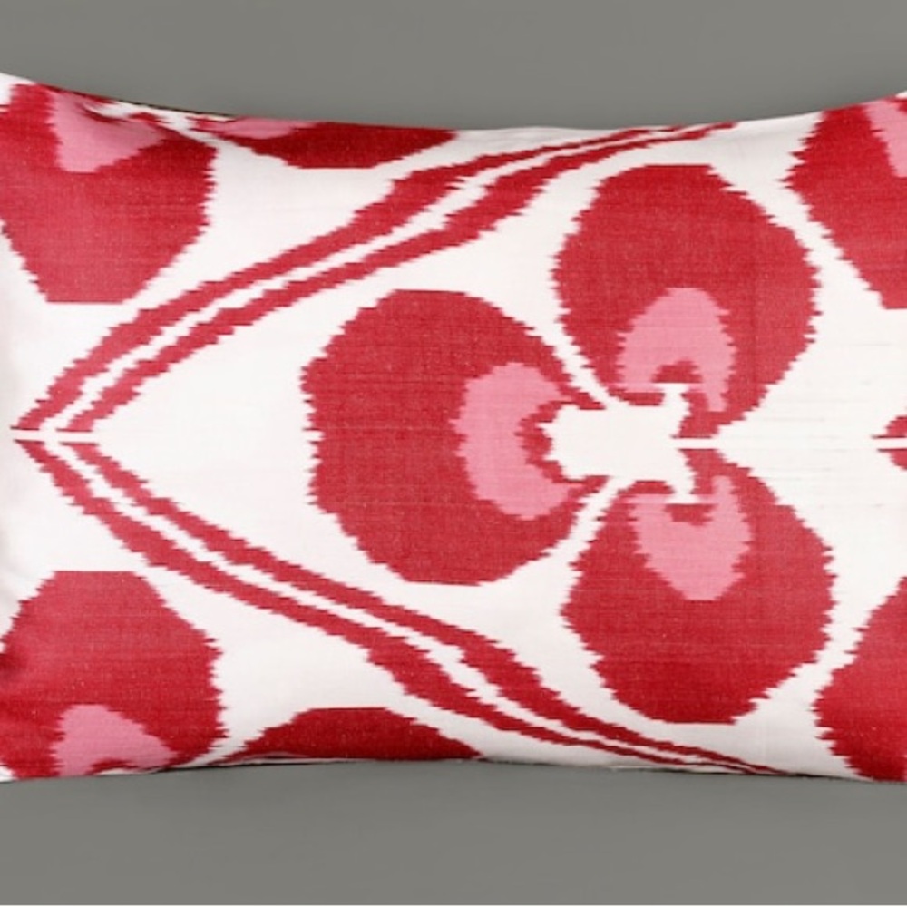 Etsy. New! Silk Ikat pillow cover. 12x20”